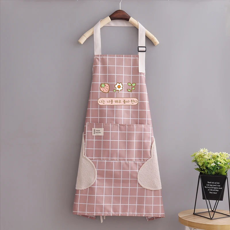 New Japanese Korean Version Waterproof and Oil-proof Apron Adult Home Cooking Apron Sleeveless Overalls Apron Kitchen Supplies