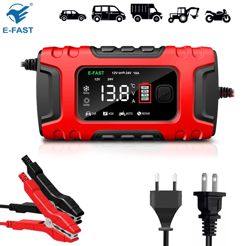 

Зарядное устройство для автомобильного аккумулятора, 12 В, 10 А, 24 В, 5 А