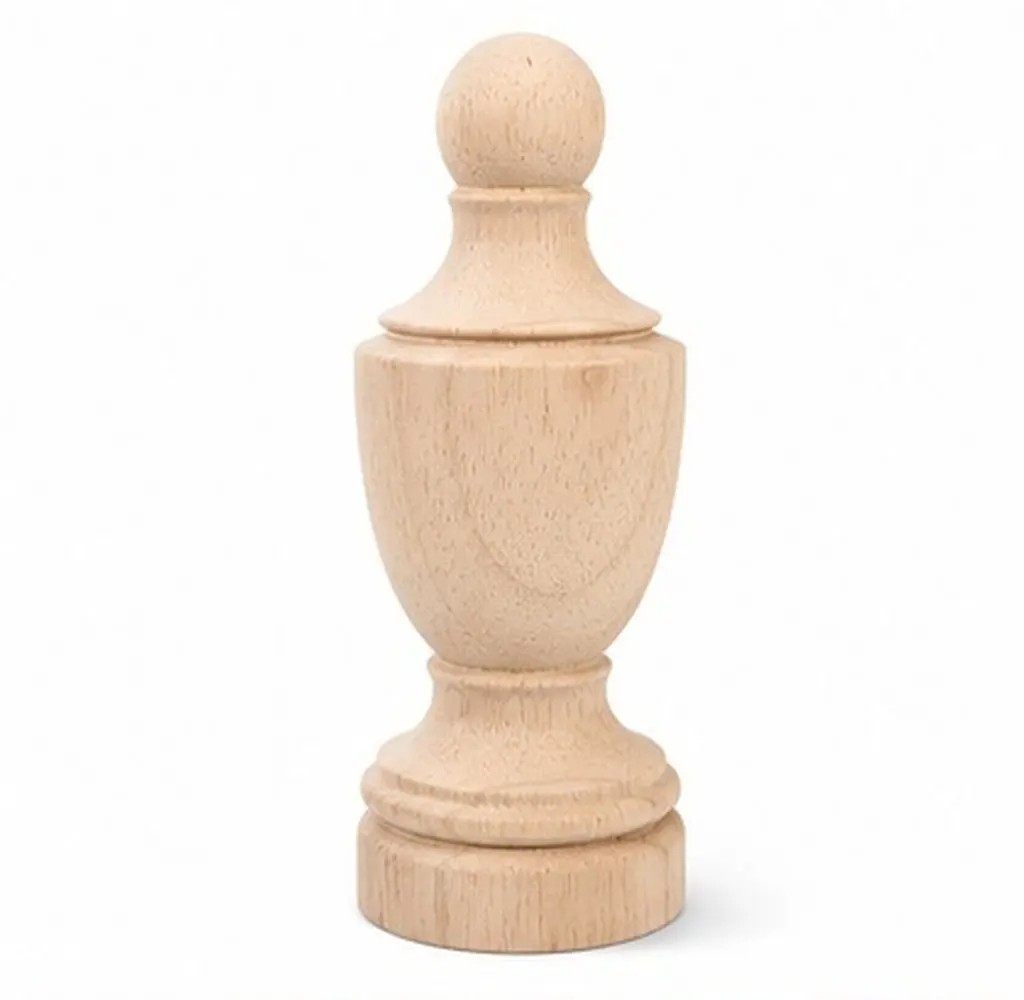 Unfinished Wood Finial Decorative Post Topper for Bed Posts Curtain Rods Staircase Railing Balusters DIY Wooden Craft Furniture
