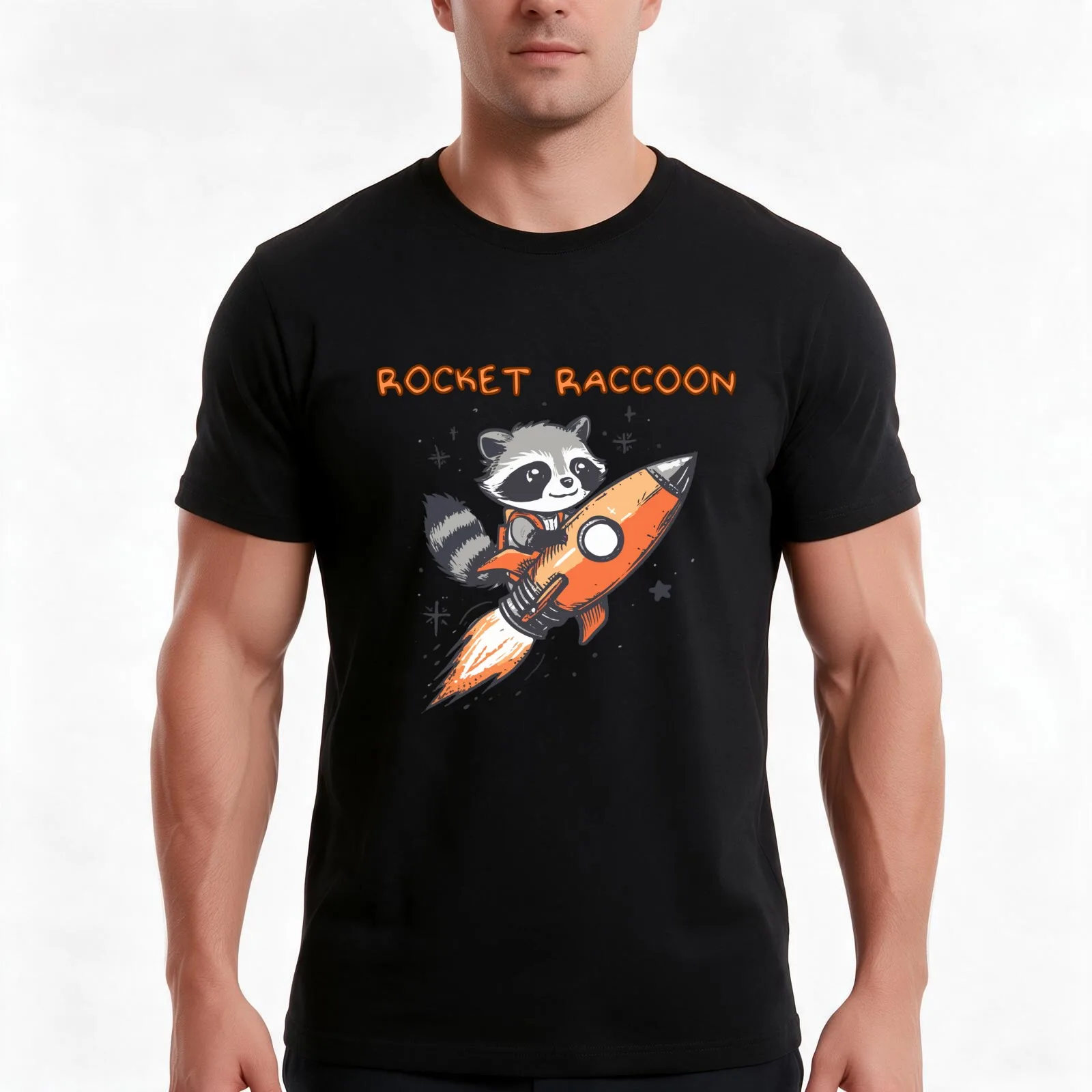 Rocket Raccoon T-Shirt Summer Casual Cotton Tee Oversized Streetwear Tops Vintage Graphic Print Loose Fit Short Sleeve