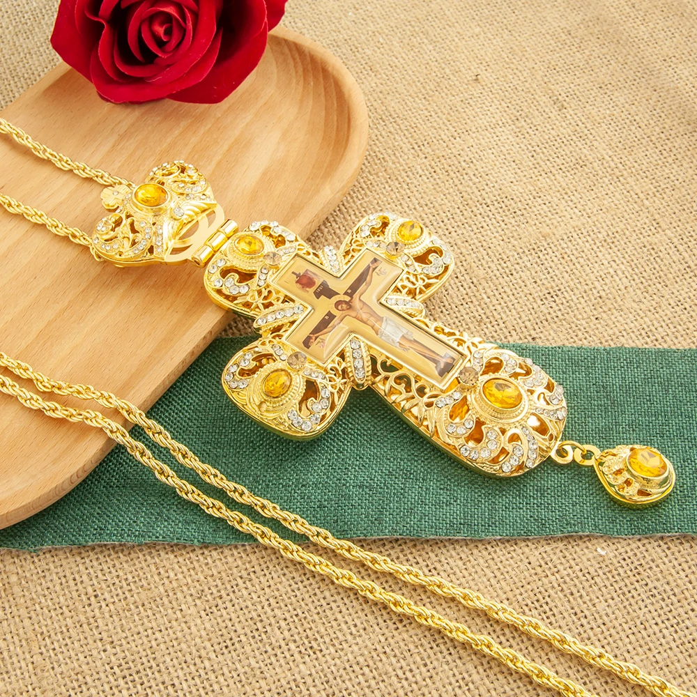 

Orthodox Cross Pendant Orthodox Cross Necklace Religious Jesus Crucifix Gift for Priest Churche Wedding Funeral
