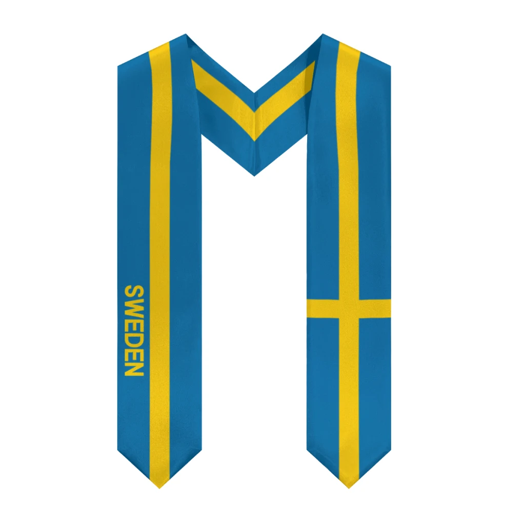 More design Graduation shawl Sweden Flag & United States Flag Stole Sash Honor Study Aboard International Students