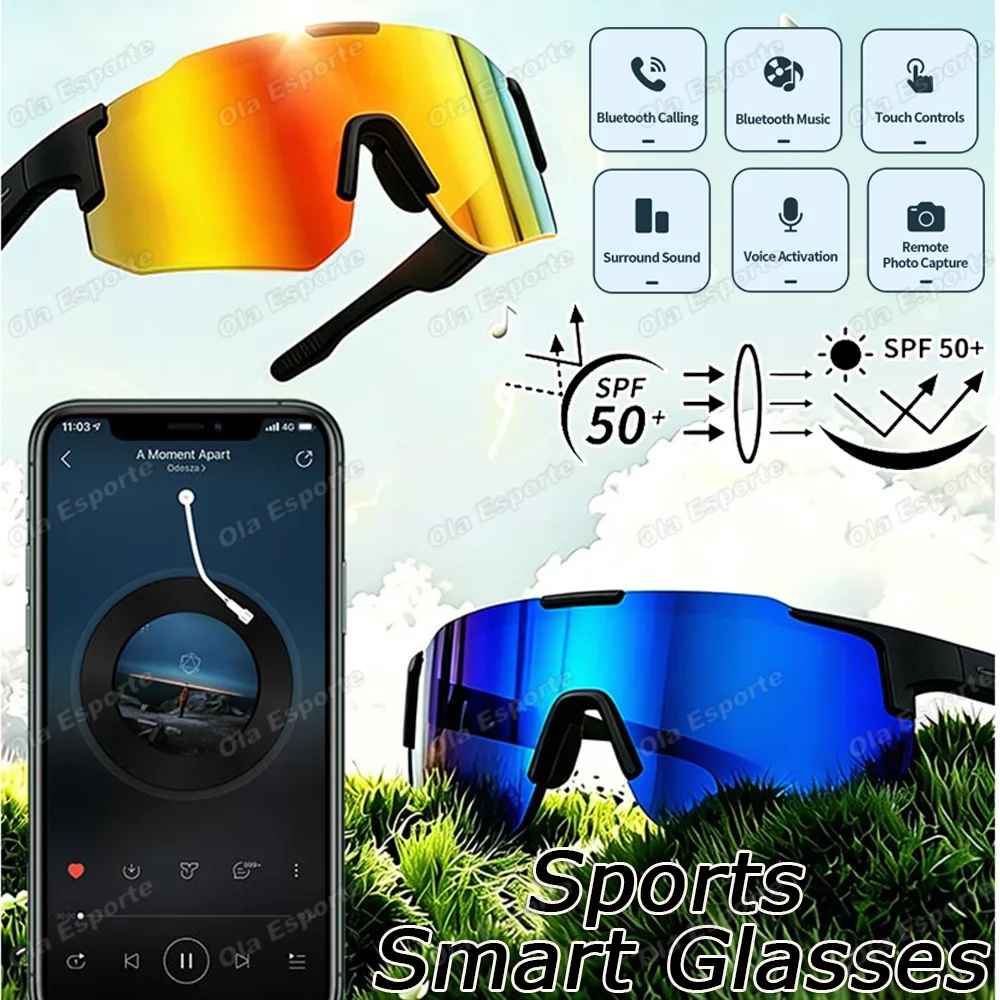 2026 New AI Smart Cycling Glasses Camera Control HD Video Bluetooth Audio Sunglasses for Outdoor Sports Waterproof Smartglasses