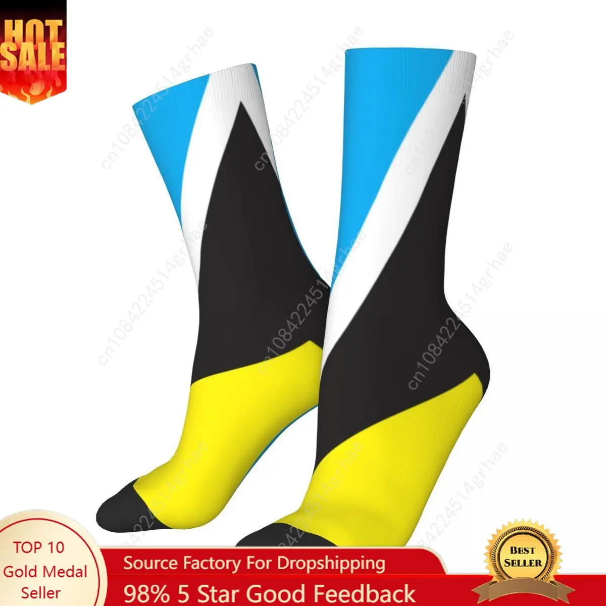 

Saint Lucia Flag Socks Men Women Casual Socks High Quality Spring Summer Autumn Winter Middle Tube Socks Gift