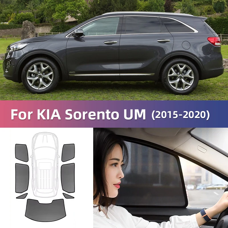 

For KIA Sorento UM 2015-2020 Magnetic Sun Shade Car Sun Visor Front Windshield Curtains Summer Window Sunshade Auto Accesorries