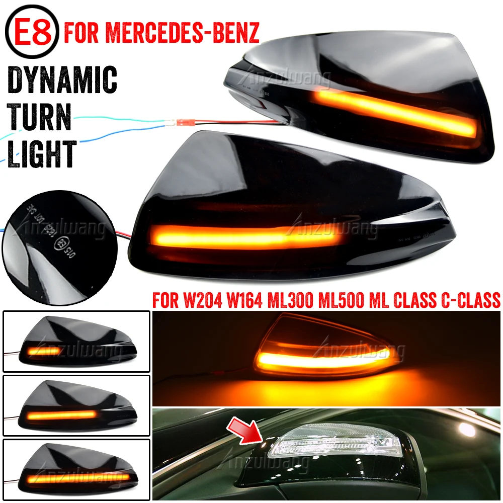 LED Dynamic Turn Signal Light Side Mirror Indicator Blinker For Mercedes Benz C Class W204 S204 07-14 Viano Vito W639 ML W164