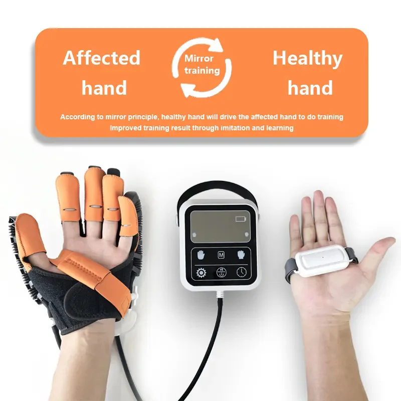 

Electric Rehabilitation Robot Glove Hand Recovery Stroke Nerve Injury Auto Finger Stretcher with App Control Home Use Therapy