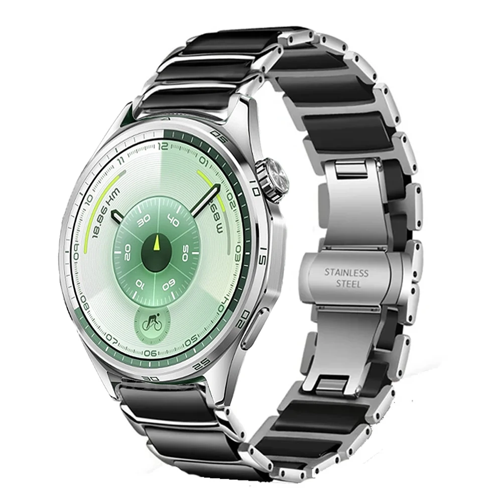 20 مللي متر 22 مللي متر السيراميك + حزام معدني لساعة سامسونج جالاكسي 6 5 4 سوار كلاسيكي الفرقة هواوي ساعة 4 3 GT6-5-4/Amazfit GTR/GTS حزام