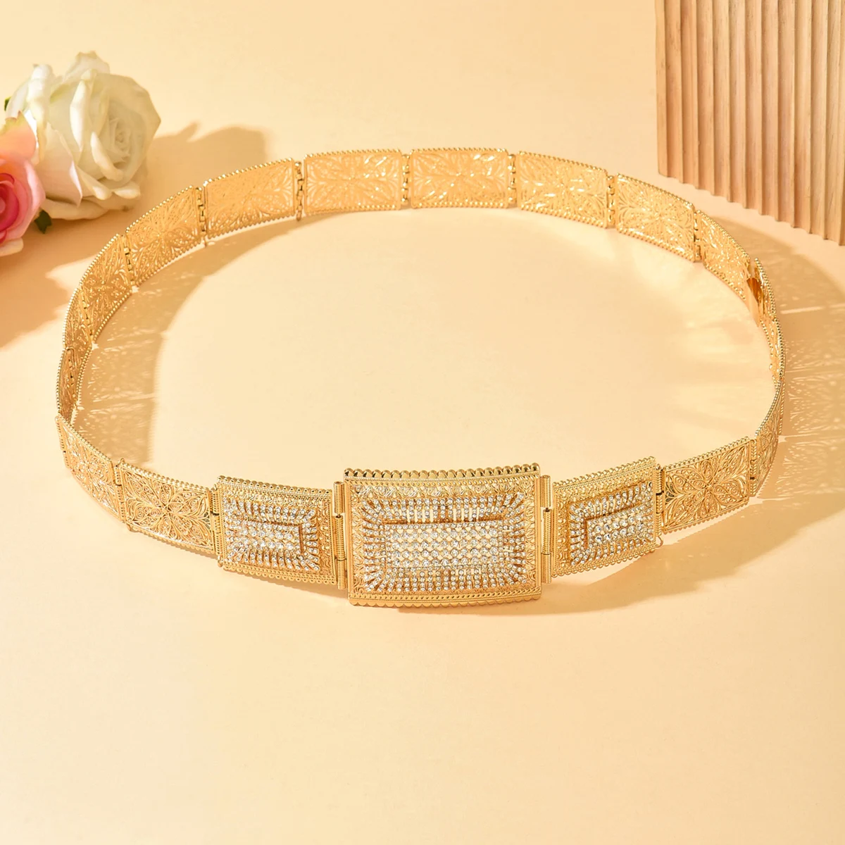 

Arabi Wedding Engagement Dress Waist Chain Bijou Length Adjustab Luxury Morocco Crystal Bridal Belt Jewelry