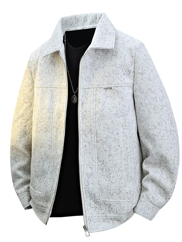 

Busin Sle Slim Fit Jaet for Young Men 2025 New Autumn Winter Season Color Blo Design Casual Faionable Collar Coat