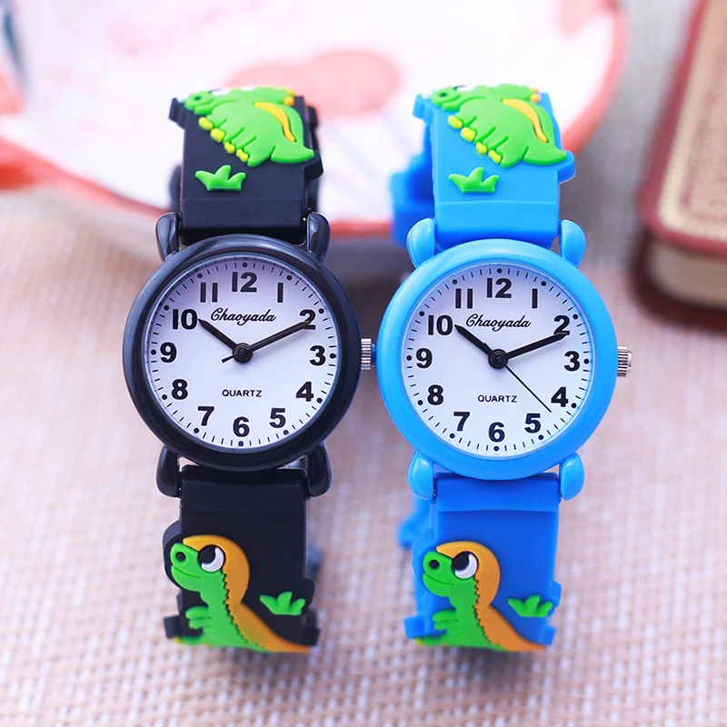 Chaoyada New Style Children Boys Man Girls Fashion Dinosaur Strap Watches Students Kids Colorful Dial Digital Casual Sport Watch