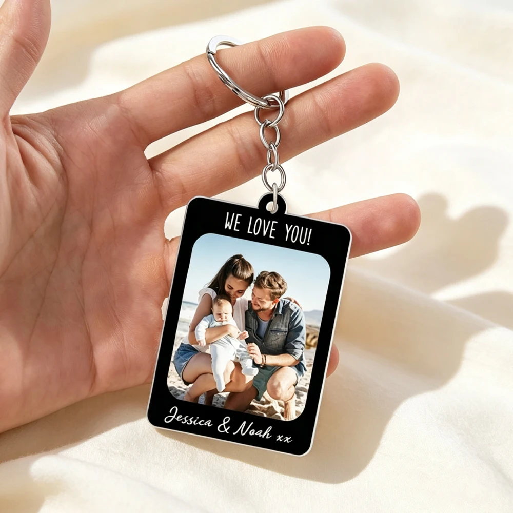 Personalized Custom Photo Keychain Customized Acrylic Family keychain Custom Any Image Text Acrylic Keepsake Gifts For Family