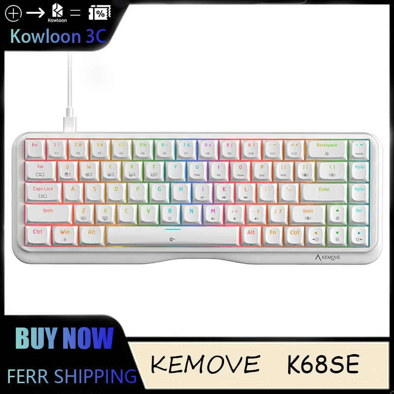 KEMOVE K68SE Mechanical Keyboard Office General Purpose High-Value All Keys Without Punch Butterfly Ergonomics Mute PBT Keycap