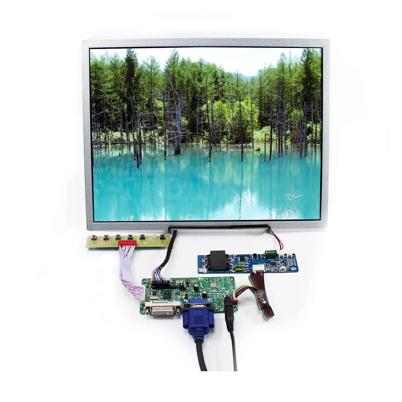 

DVI VGA LCD Controller Board 15 in G150XGE 1024x768 1000cd High Brightness LCD