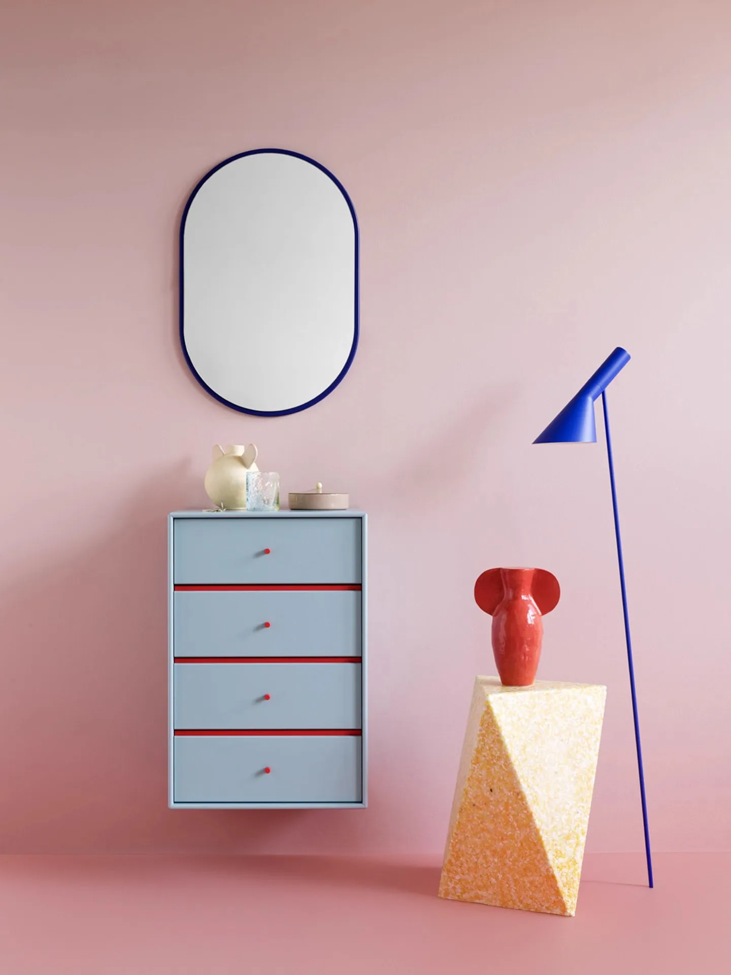 Minimalist Style Restaurant Hotel Bathroom Dressing Mirror Dopamine Color Cartoon Style Art Decoration High-Definition Mirror