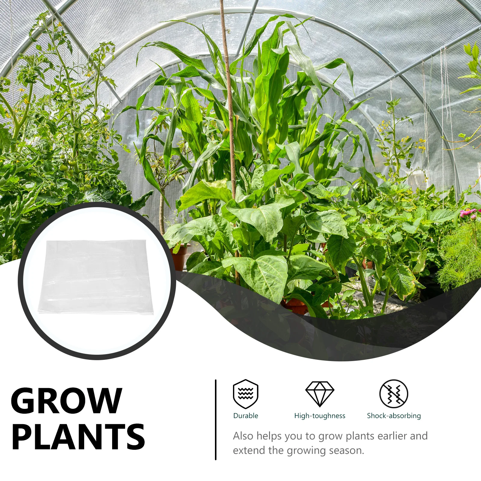 

Antifreeze Film Greenhouse Transparent Plastic Plant Cover Durable Protective Film Extend Growing Season Greenhouse Cover