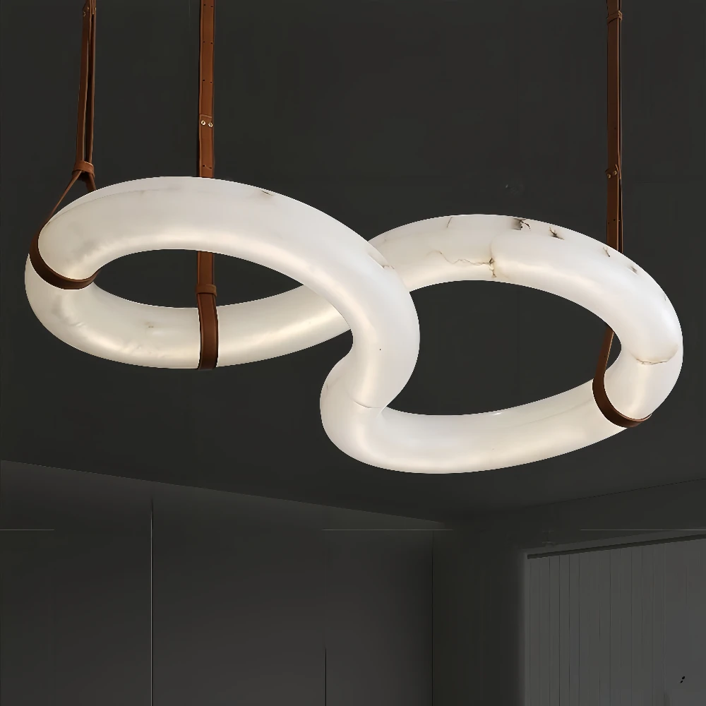 Luxury Spanish Marble Chandelier Solid Brass High Grade Pendant Lamp for Living Dining Room Villa Large Apartment Home Decor