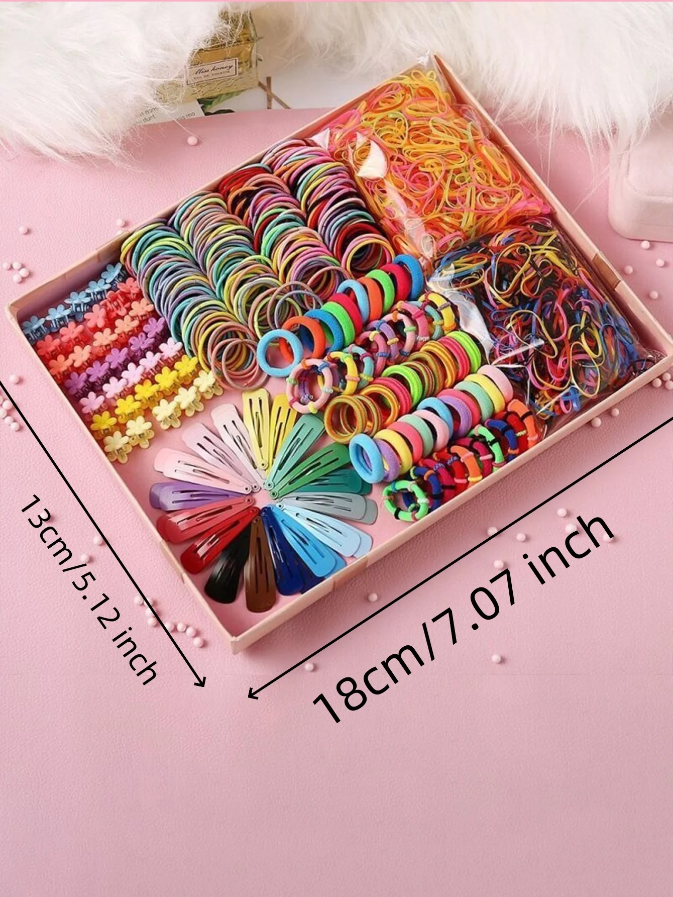 780pcs Girls Colorful Hair Bands Set Kids Hair Accessories  Elastic Hair Sets Children Ponytail Holder Scrunchies Baby Cute Head