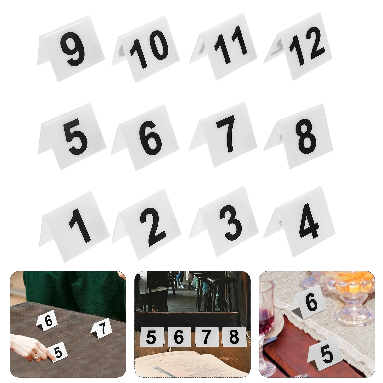 

12 Pcs Number Plate Theme Markers Sign Desktop Table Numbers Replace Compact Acrylic Multi-function Crime Scene