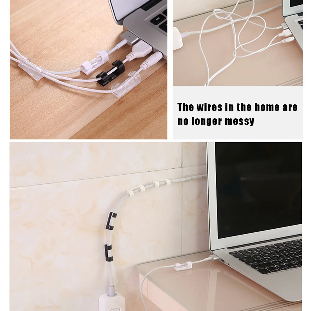 20Pcs Wire Storage Clips Buckle Securing Cable Clamp Data Line Finishing Organizer EM88