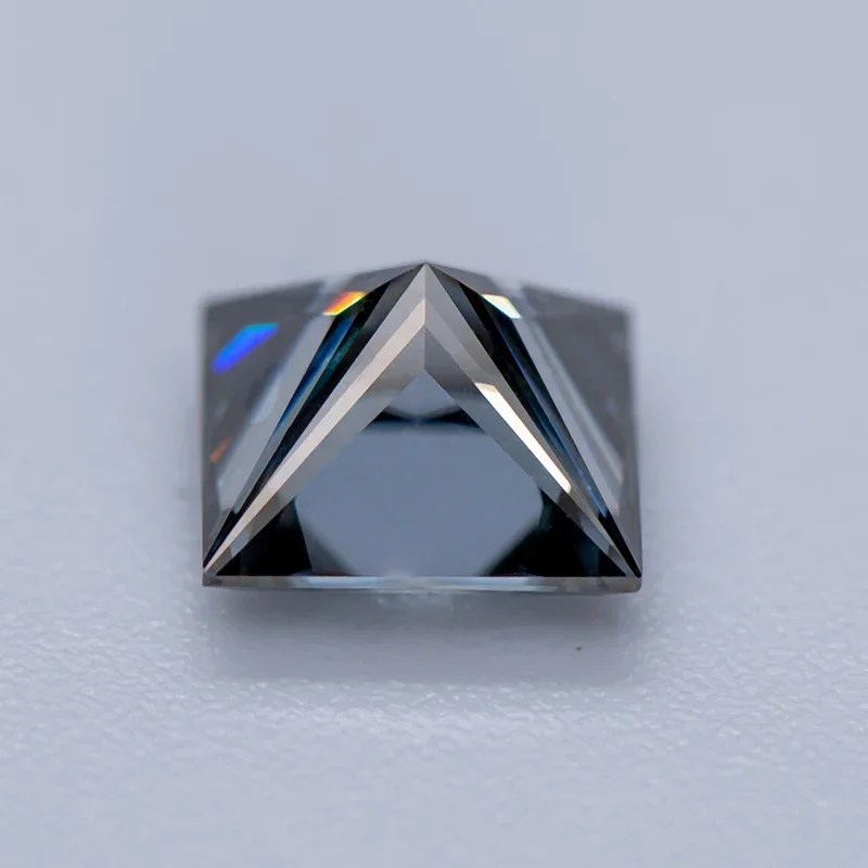 Moissanite Stone Princess Cut Gray Color Lab Grown Diamond For Charms DIY Jewel Making Materials With GRA Certificate