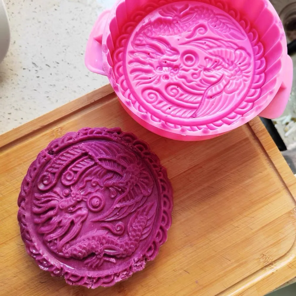 

Easy Demolding Large Moon Cake Mold Household Baking Hand-pressed 3D Mooncake Mold Cantonese Style Food-grade ABS