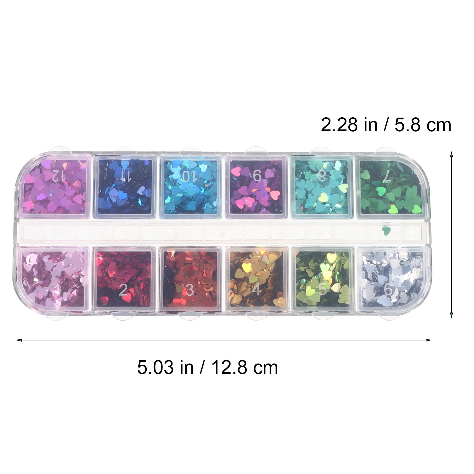 Lentejuelas para uñas con forma de corazón, 2 cajas, diseños bonitos y brillantes, decoración artística para uñas, lentejuelas con forma de corazón