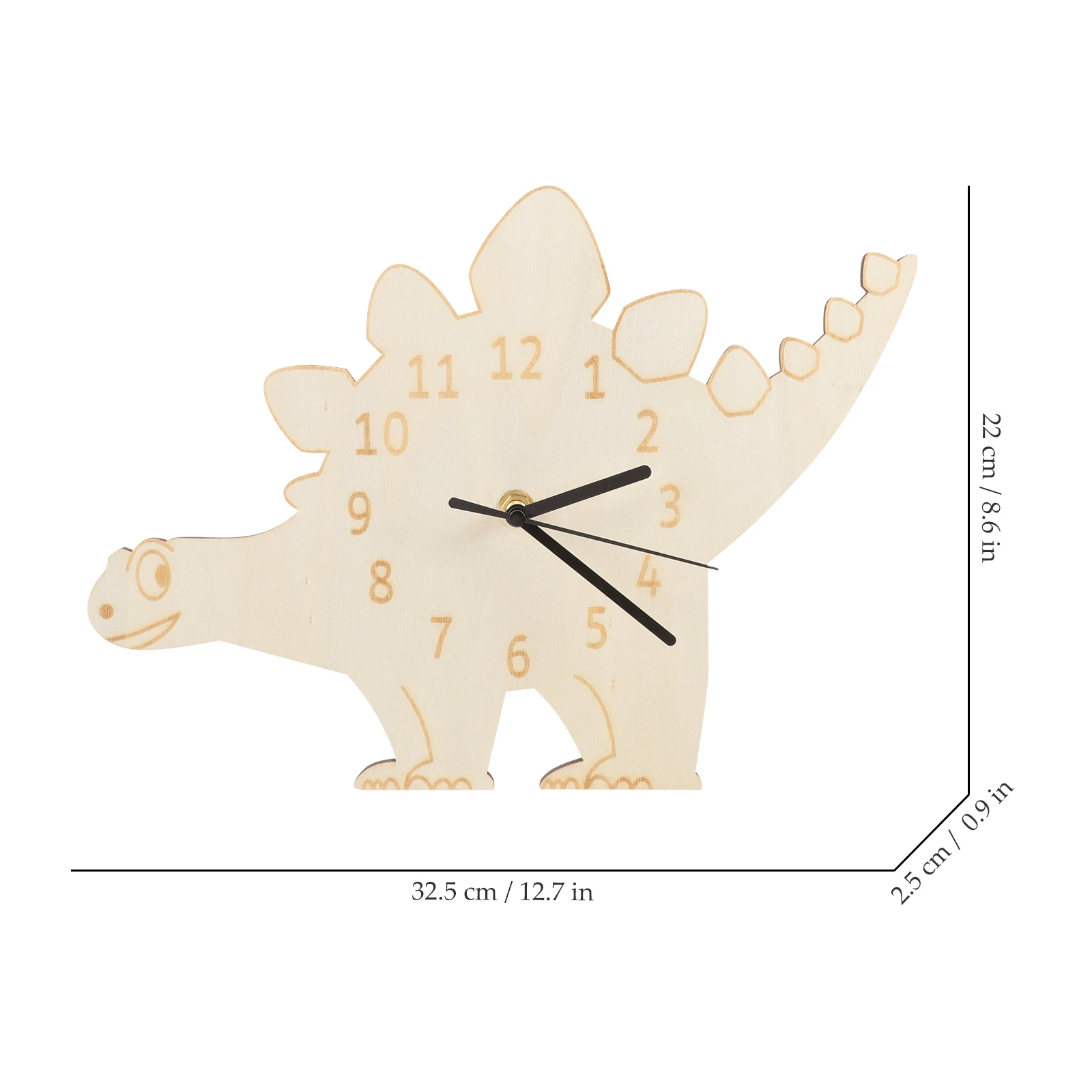 

Creative Dinosaur Wooden Silent Household Decorative Mute Wall Bedroom Dormitory Desk Clock Non-Ticking Easy Installation