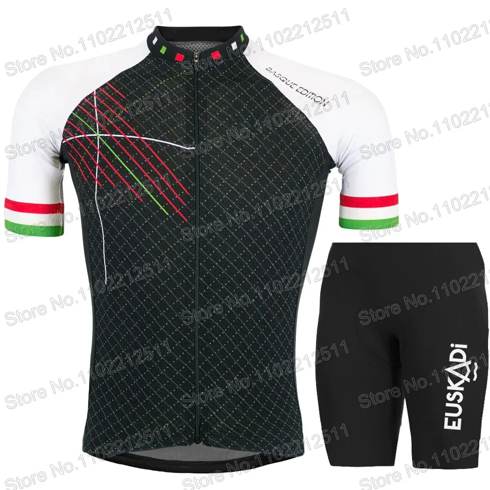 2024 New Euskadi Cycling Jersey Team Set Euskaltel Spain Short Sleeve Clothing Road Bicycle Bib Shorts Suit MTB Wear Maillot