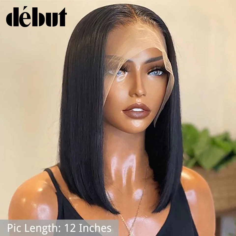 Bone Straight Bob Wig 4*4 Lace Closure Human Hair Wigs For Women T Part Short Bob Wig 13x4 HD Lace Frontal Wig Human Hair 180%