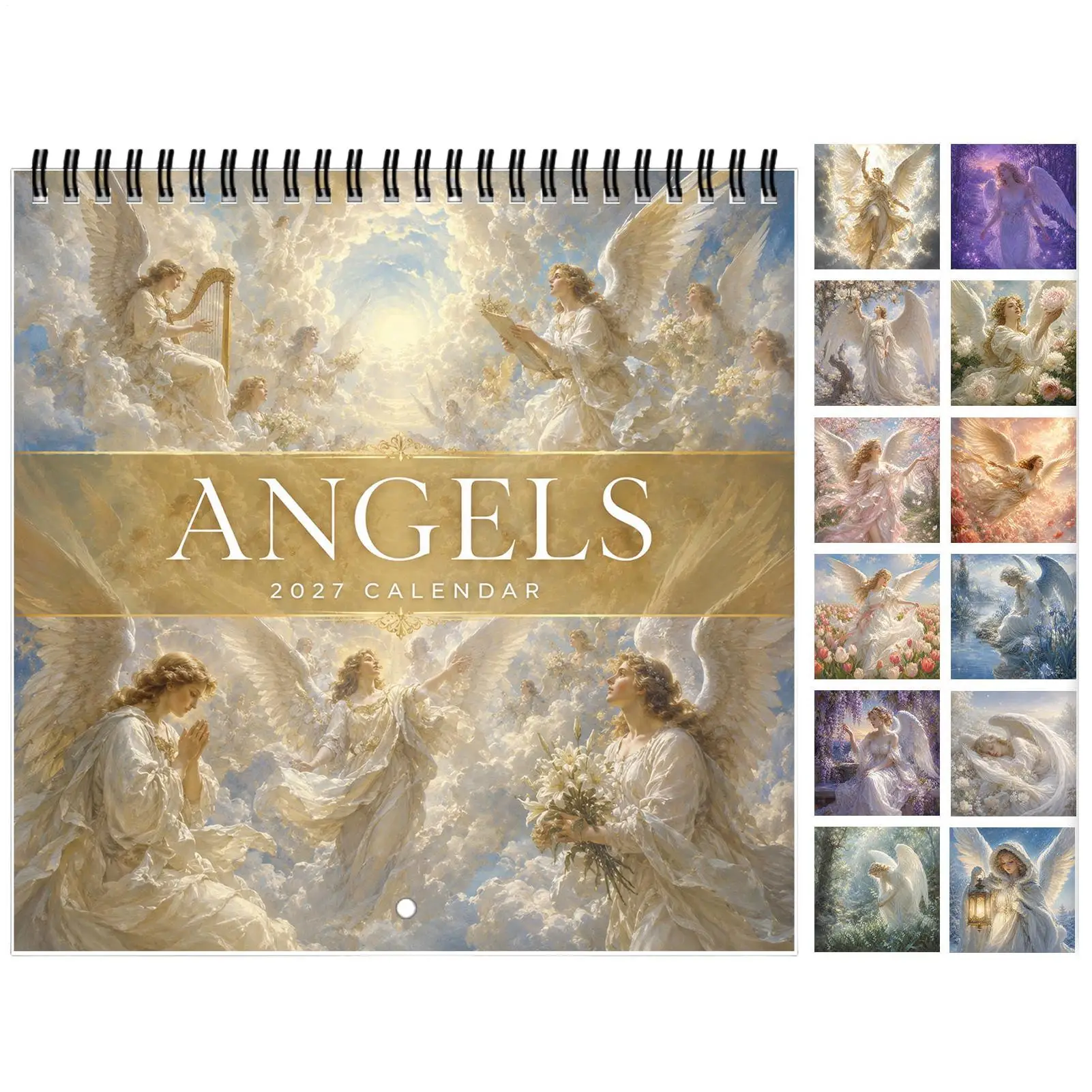 2027 Angel Theme Calendar Wall Monthly Calendar 12 Months Different Quotes Schedule Management Planner For Classroom