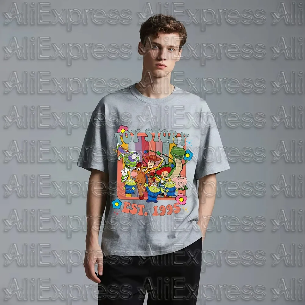 موتو 2025 الرجال ديزني الأرز لعبة قصة 1995 2d تي شيرت مطبوع عادية عالية الجودة امتصاص العرق تنفس محايد تي شيرت