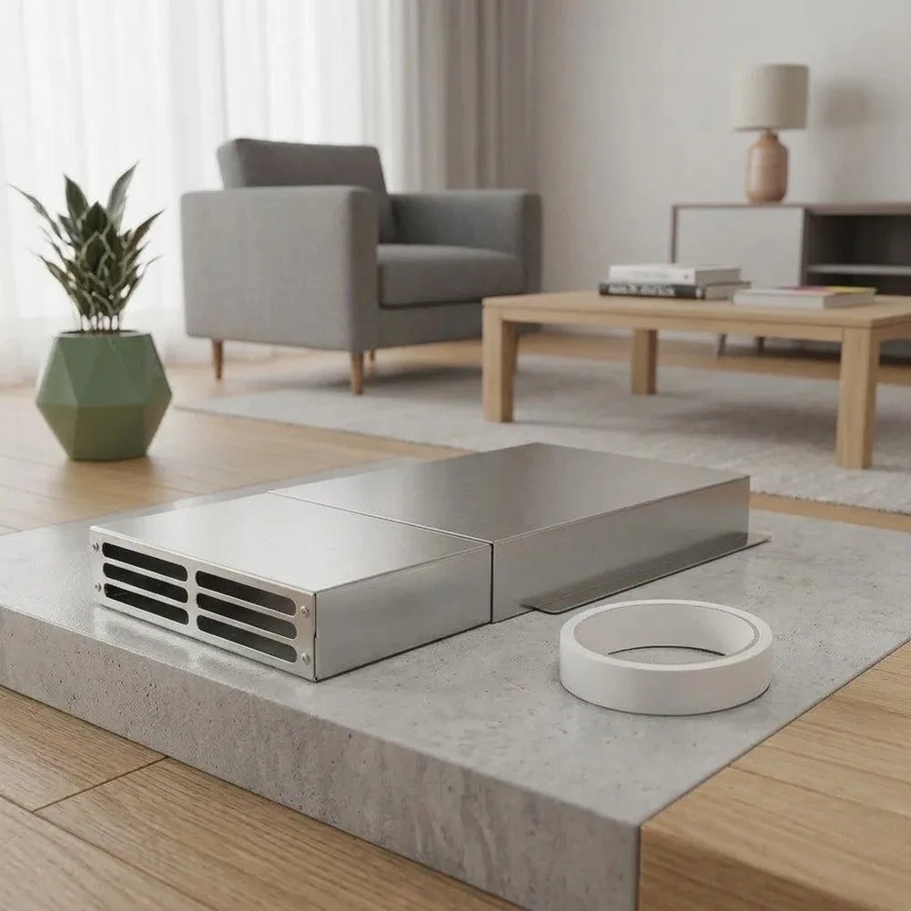 Adjustable Ventilation Duct Guide Plate Aluminum Floor Vent Extender for HVAC Systems Under Low Profile Furniture Applications