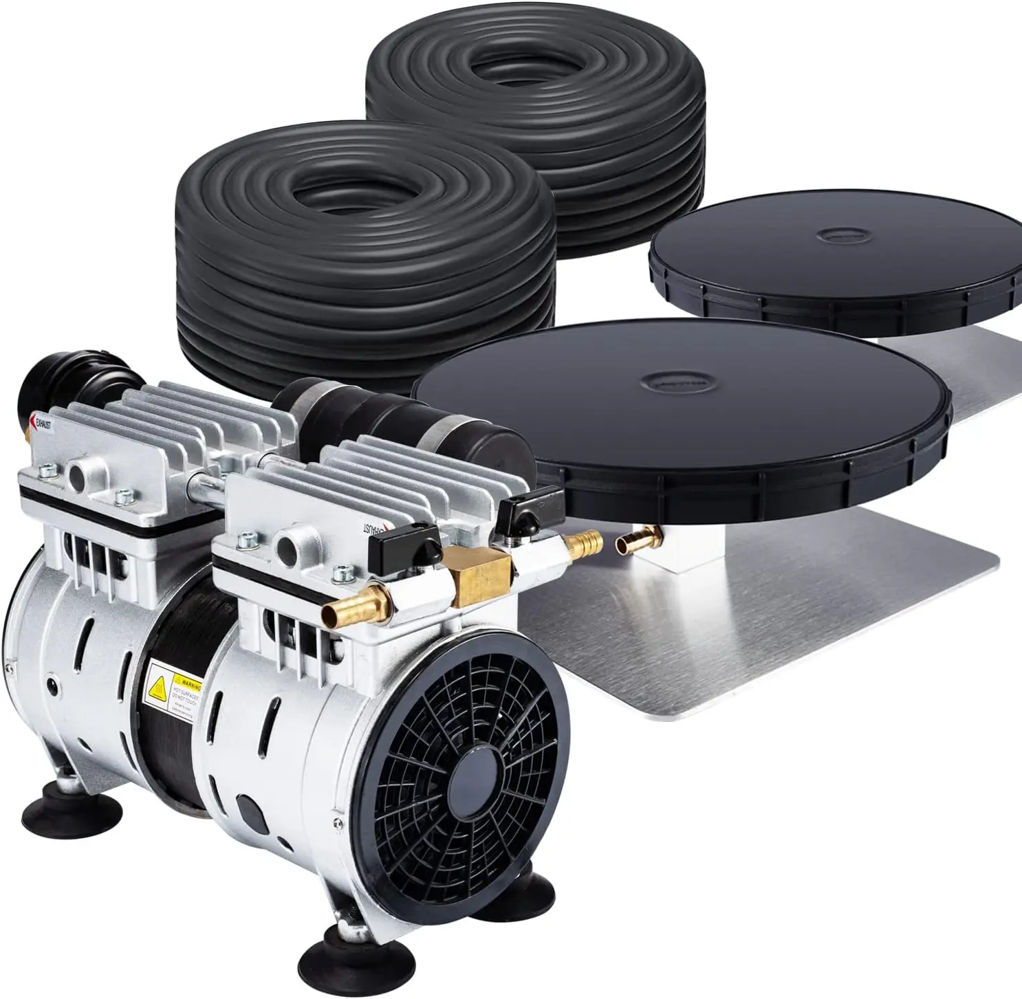 PAS20 Pond & Lake Aeration System for Up To 3 Acre, 1/2 HP Compressor + Two 100' Weighted Tubing + 2 Diffusers