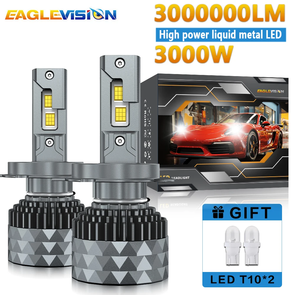 

EAGLEVISION супер яркий 3000 Вт белый проектор фара проект Led Canbus 12 В 24 В HB3 HB4 9012 H1 H4 H7 H11 9005 9006