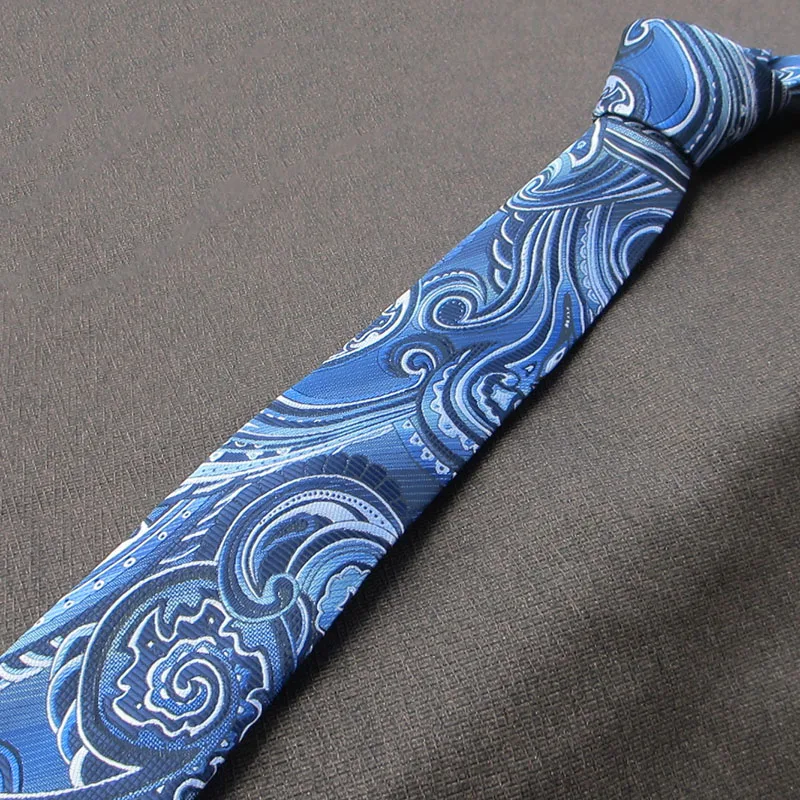 vendita all'ingrosso per affari vintage kaki tie-dye cravatta estetica uniforme britannica cravatta blu caffè sottile paisley 7 cm uomo crava