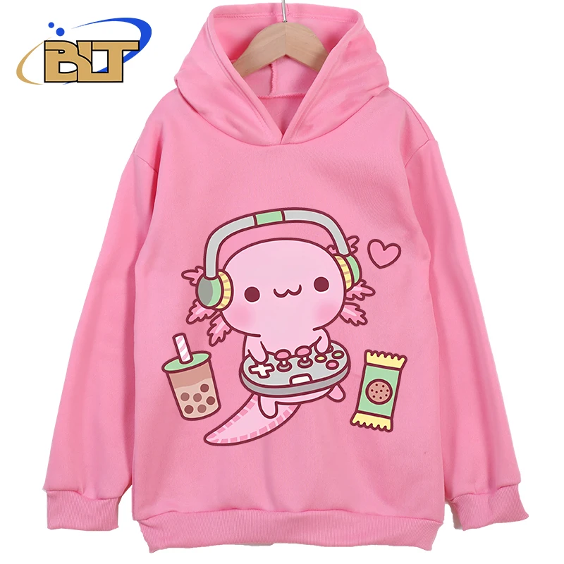 Axolotl Printed Kidswear Classic Sportswear Pink Kids New Hoodies Suitable for Boys and Girls