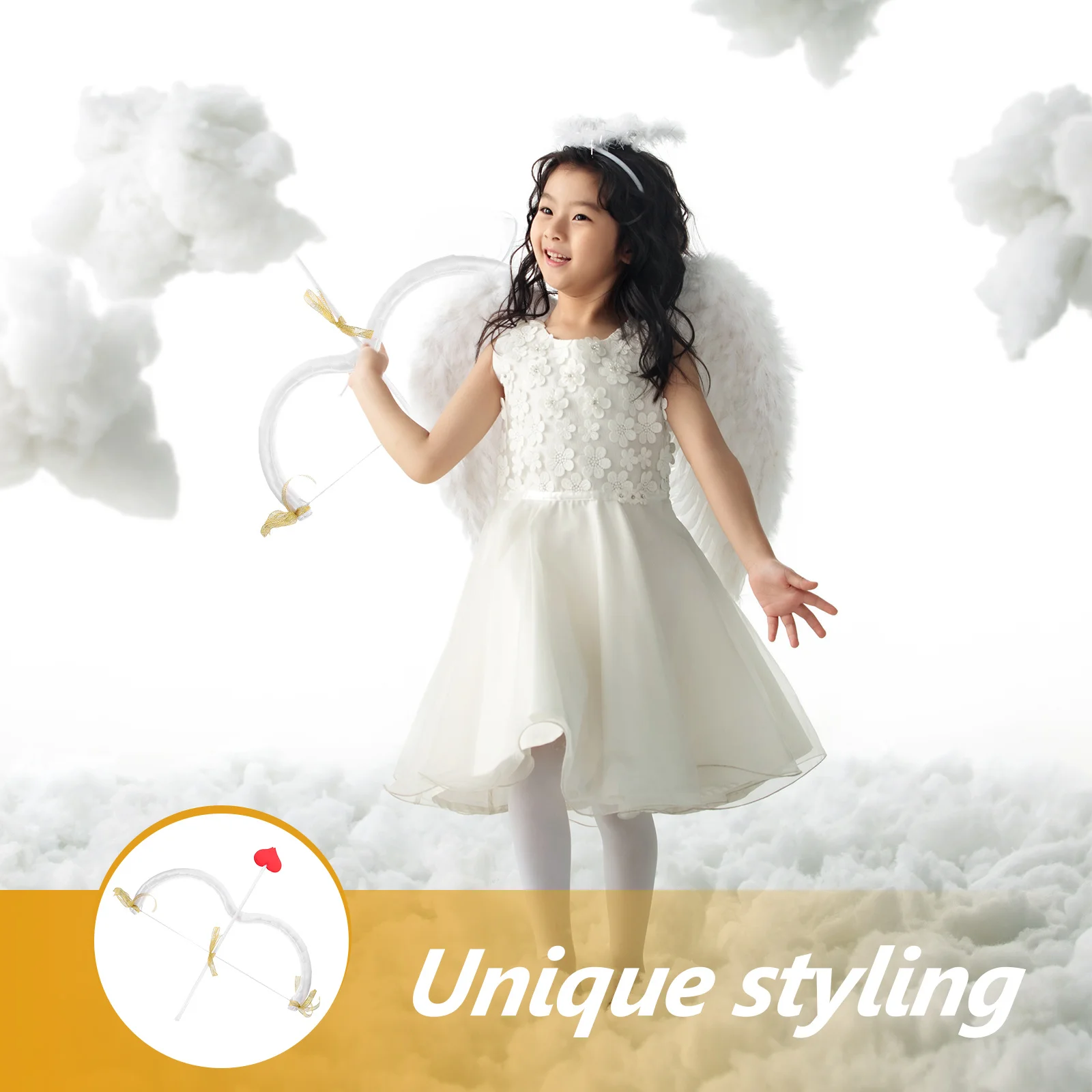 Zestaw Łuk i Strzała Kupidyna Delikatny Kolor Lekki Stabilny Materiał Walentynki Impreza Cosplay Rekwizyty Kostiumowe dla Chłopców Dziewcząt