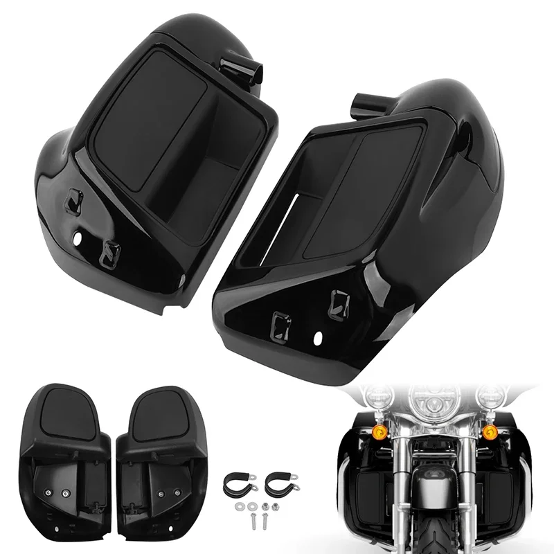 Dolna wentylowana owiewka na nogę schowek czarne części motocyklowe do Harley Touring przemieszczanie się po ulicy Road King Electra Ultra 2014-2023