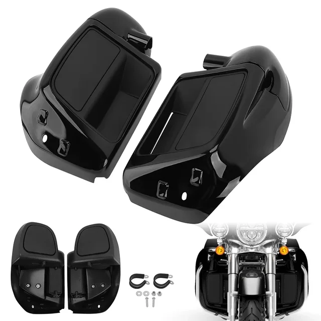 Dolna wentylowana owiewka na nogę schowek czarne części motocyklowe do Harley Touring przemieszczanie się po ulicy Road King Electra Ultra 2014-2023