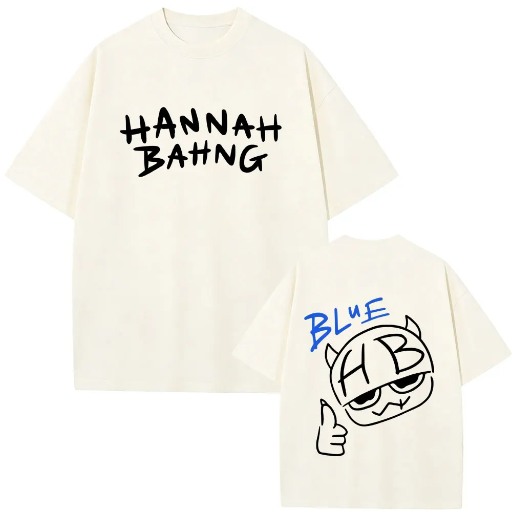 Funny Hannah Bahng Blue T-shirt Men Women Clothing Casual Fleece Cotton T Shirts Unisex Fashion Oversized Short Sleeve T-shirts