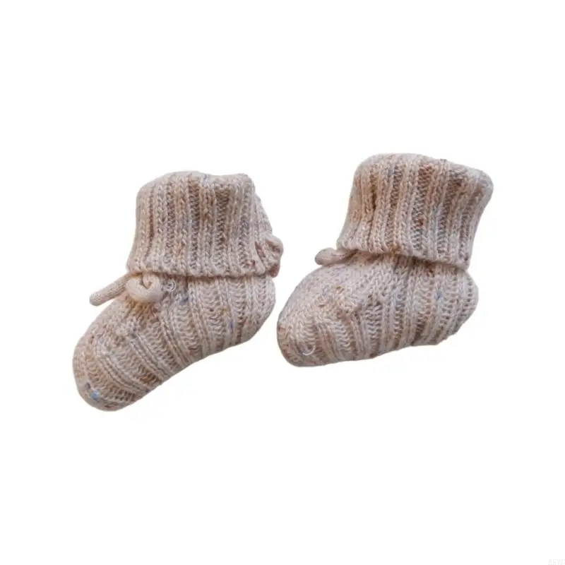 A5YC Fashionable Warm Baby Socks Gender Neutral Knitted Short Socks Color Handmade Crochet Newborns Socks