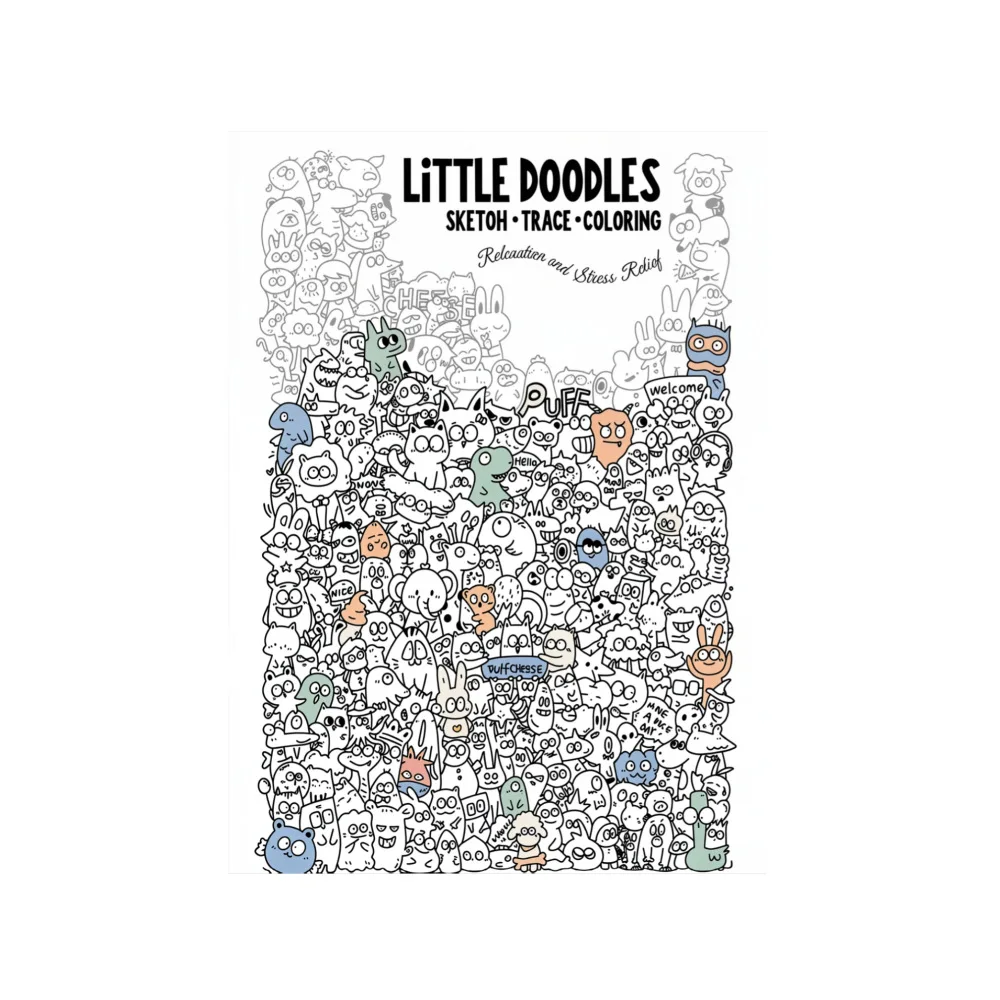 Cross-border new arrival a4 bestselling cute doodle tracing book coloring book adult stress relief line tracing coloring book
