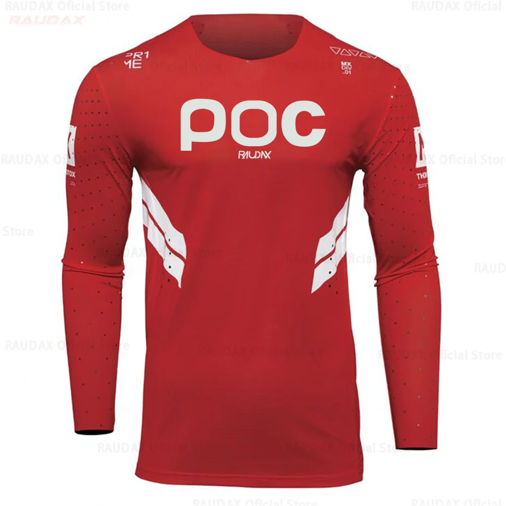 RAUDAX POC Mx Long Sleeve Motocross Cycling Jersey Sports Team Downhill Jerseys MTB Bike Shirts Offroad DH Motorcycle Jerseys