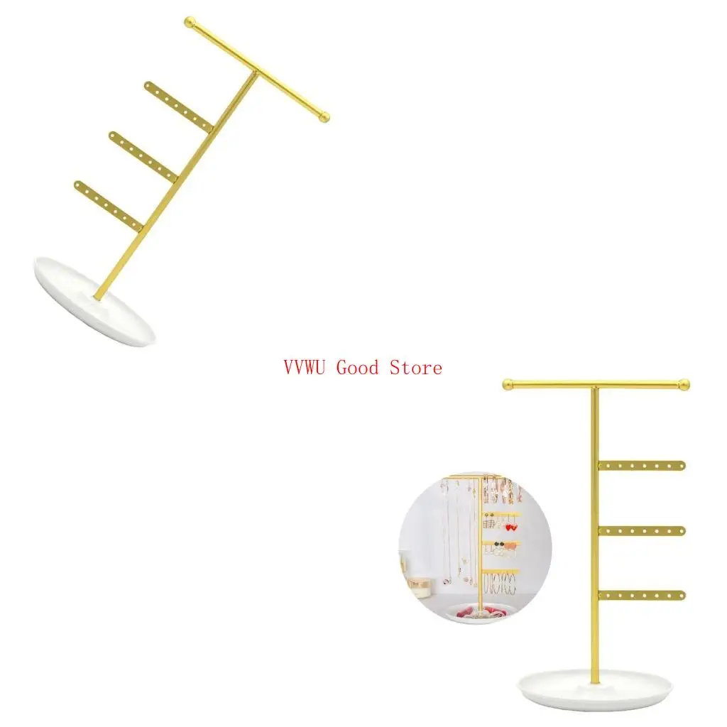 

Multi Purpose Metal Necklace Holder with Sturdy Base Display Stand for Earrings