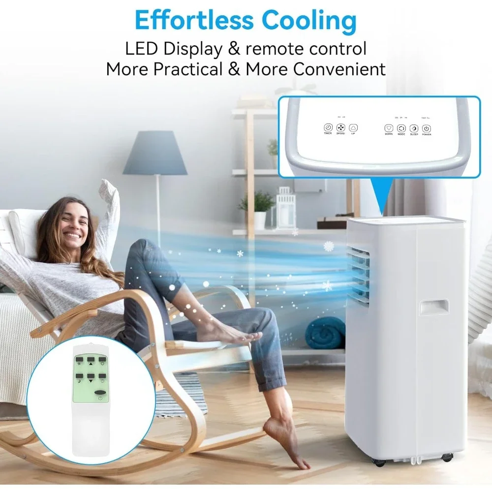 Portable Air Conditioner,8500 BTU, 3 in 1, Remote Control, Auto Clean, 24H Timer, Smart Sleep Mode, Air Conditioners