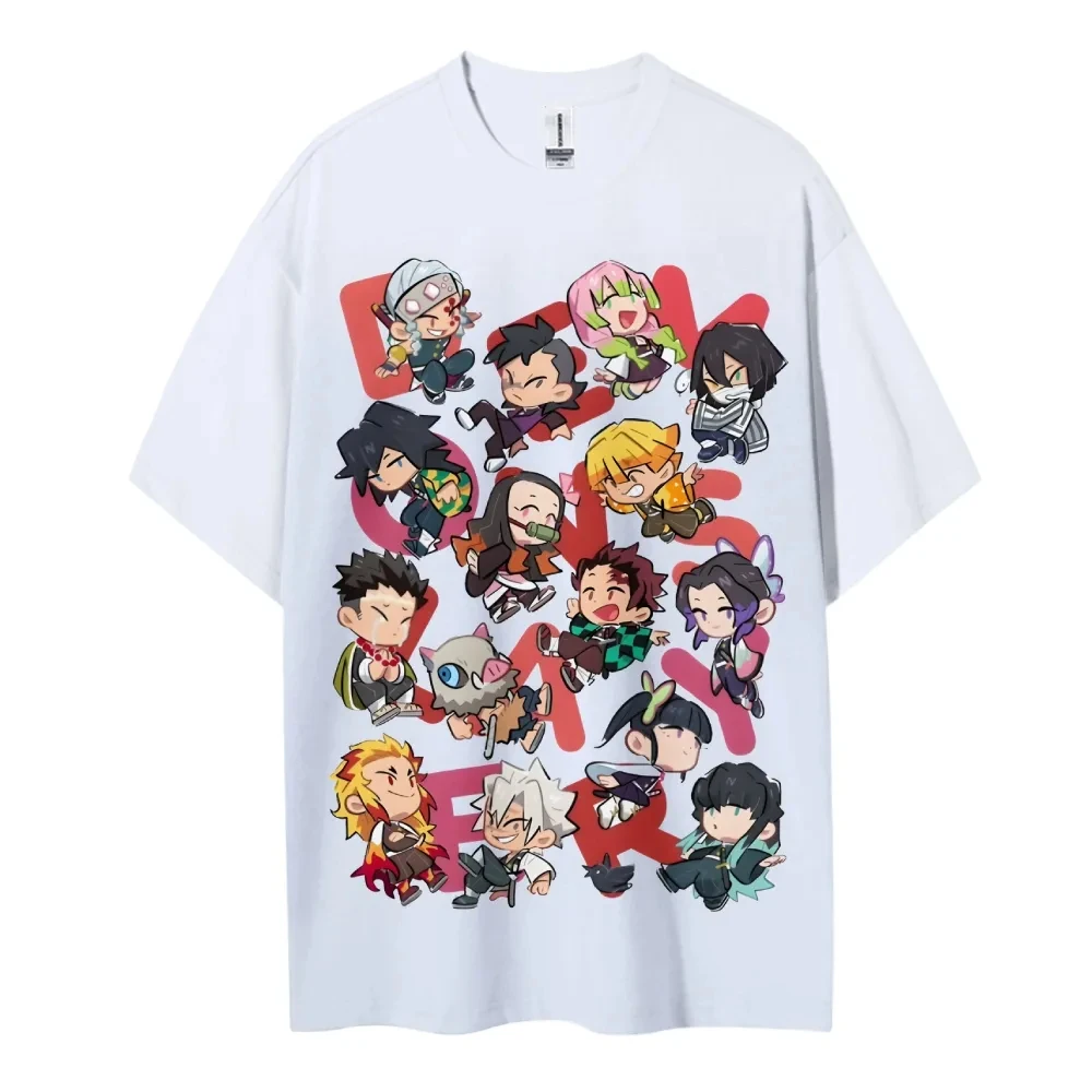Neues Demon Slayer Japanisches Hot-blooded Anime-T-Shirt mit klassischen Charakteren, sportlich, lässig, kurzärmelig, bequem, beliebtes Oberteil