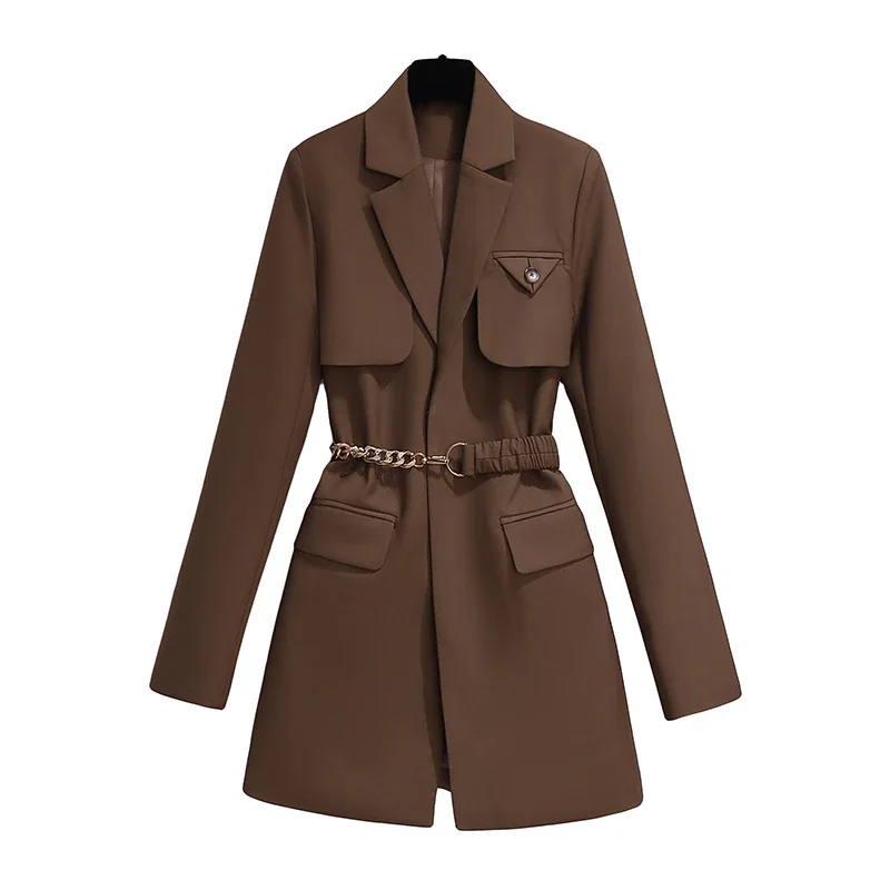 High Quality Suit Jacket Women Early Spring and Autumn New Korean Version of Loose Casual Khaki Black Trench Coat