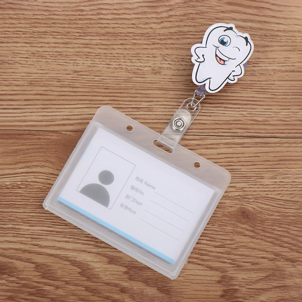 Office Supplies Cartoon Badge Holder Clip ID Card Aluminum ID Badge Holder Retractable Badge Nurse Doctor Name Card Holder