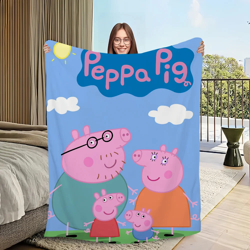 Cartoon Cute P-Pep-pa P-Pig Blanket Blanket for Couch Sofa Travel Home Hiking Picni Bed Beding Flannel Blanket birthday gift #2